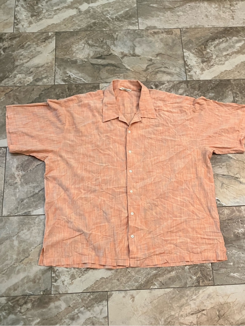 Tommy Bahama Short Sleeve Button Up Shirt Tencel Blend Blue Palm Mens XXL